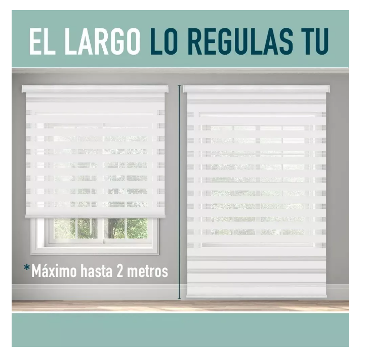 Cortina Roller Doble Capa Duo Zebra Día Y Noche 240x240cm-4