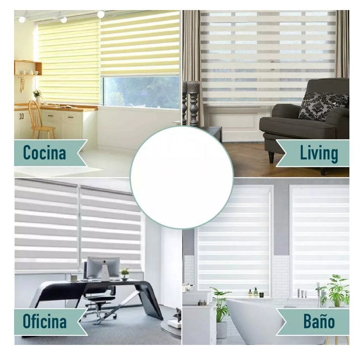 Cortina Roller Doble Capa Duo Zebra Día Y Noche 240x240cm-7