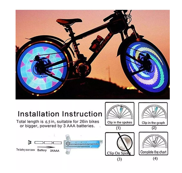 Lámpara Luces Led Para Rueda De Bicicleta Motocicleta Llanta-4