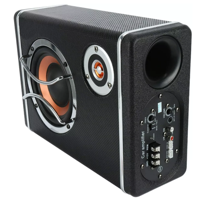 Subwoofer Plano Amplificador Parlante + Kit Instalación 12v-0