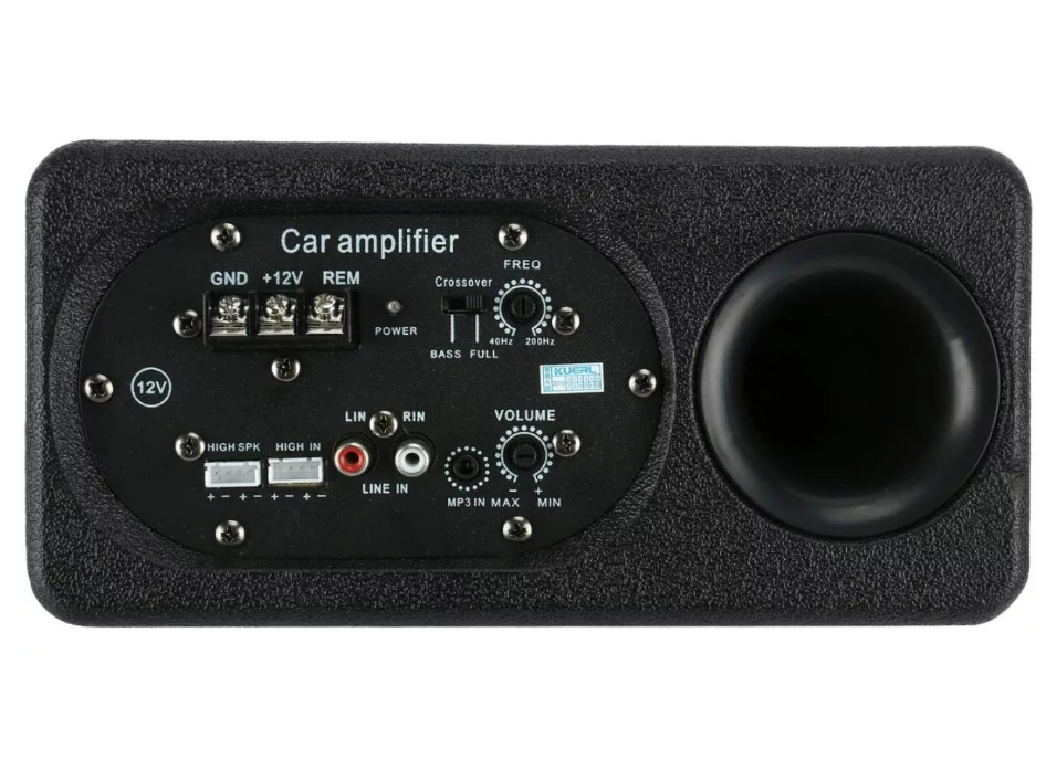 Subwoofer Plano Amplificador Parlante + Kit Instalación 12v-6