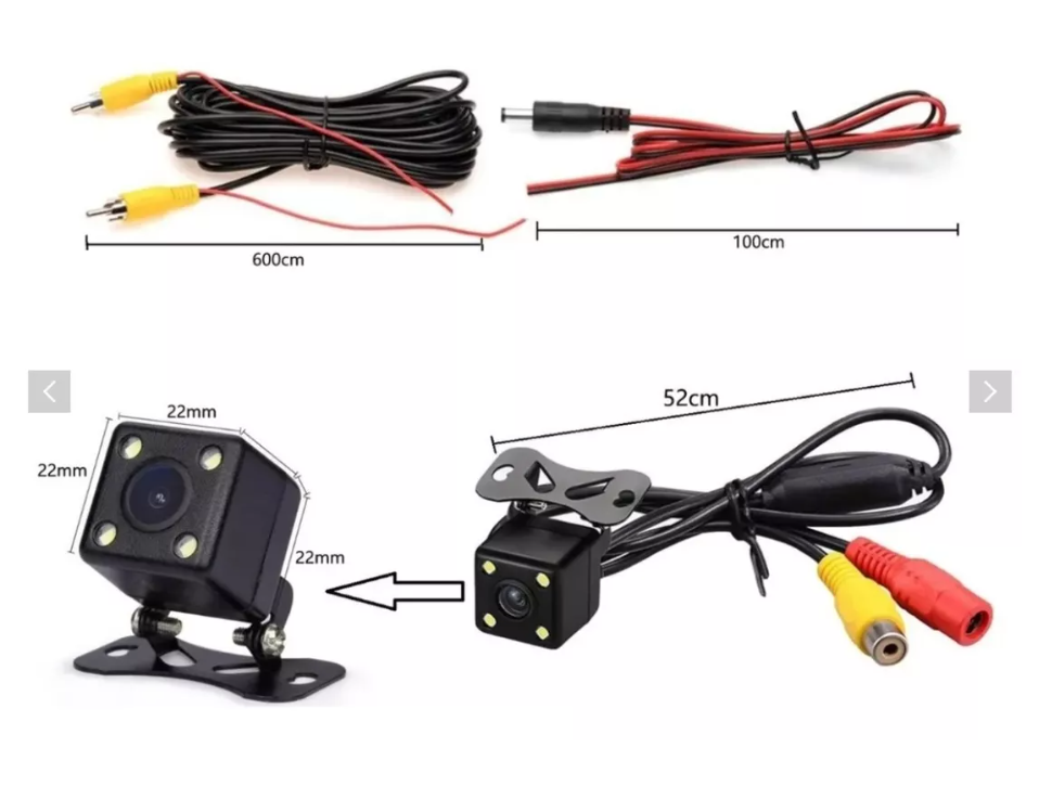 Hd Camara Auto Visión Nocturna Retroceso 4 Led Ip66 12v-6