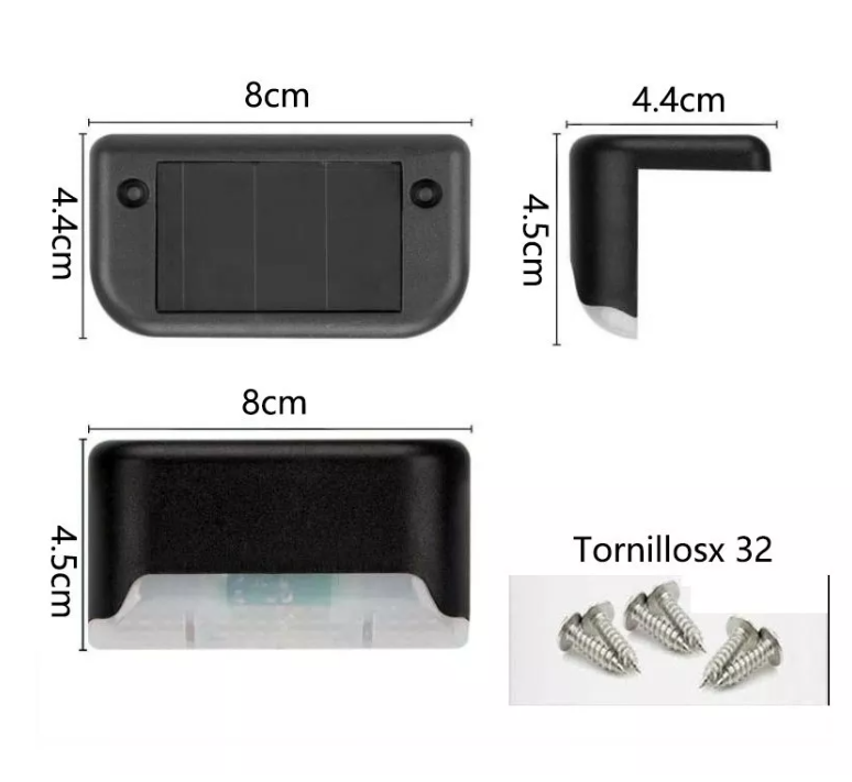 X16 Pack Luz Led Lampara Solar Balcon Escalera Pared Jardin-1