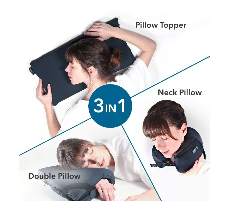 Almohada 3 En 1 Cojín Cuello Cervical Viaje Auto Hogar Avión-5