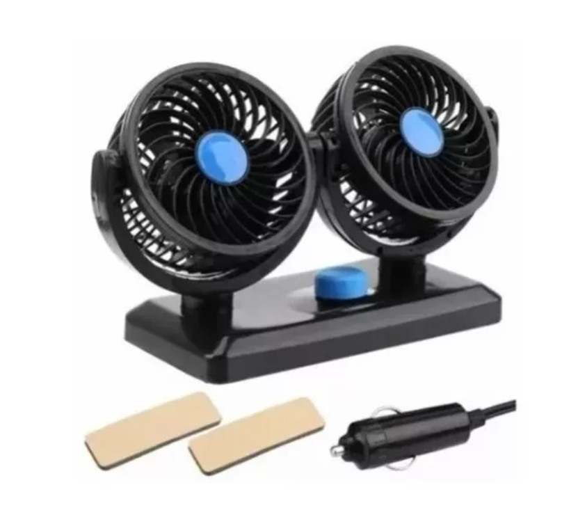 Mini Ventilador Portátil Para Auto 12v° Doble-0