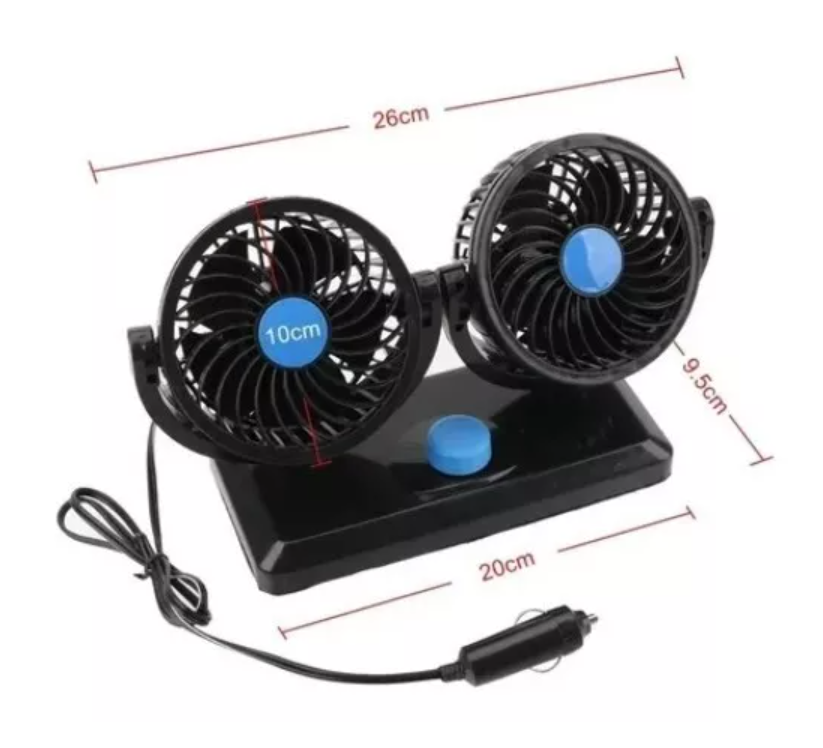 Mini Ventilador Portátil Para Auto 12v° Doble-4
