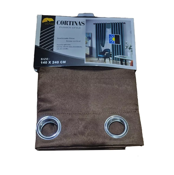 1 Paño Cortina Seda Doble Blackout Engomado 140x240cm-1