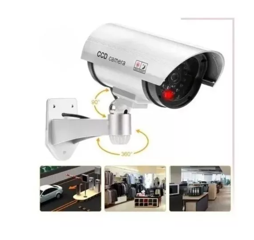 Cámara Seguridad Falsa Exterior Led-1