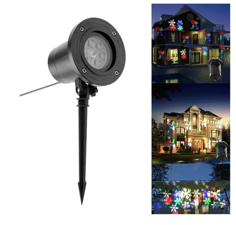 Proyector Decorativo Foco Laser Luces Led Navidad Fiesta-0