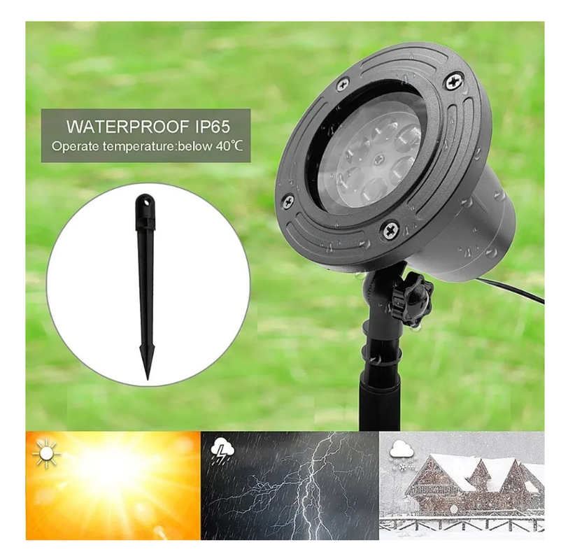 Proyector Decorativo Foco Laser Luces Led Navidad Fiesta-5
