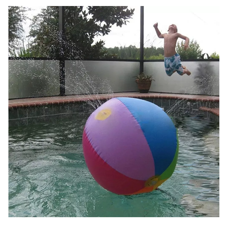Pelota Inflable Lanza Agua Chorros Verano Piscina Para Niños-4