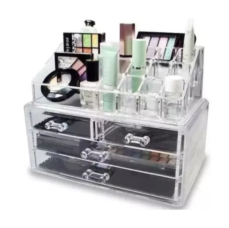 Caja Organizador Cosméticos Espejo Cosmetiqueros Maquillaje-1