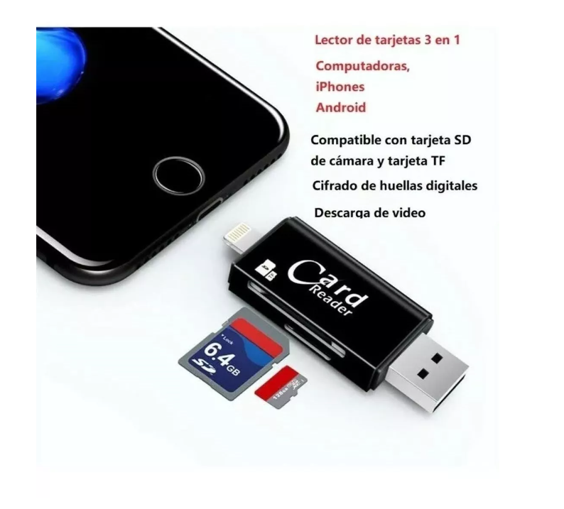 Lector Tarjeta Sd Tf Tablet Micro Usb Usb 3en1-4