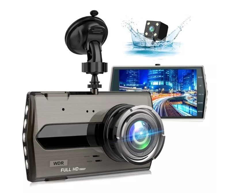 Frontal Cámara De Auto Seguridad + Camara Retroceso Nocturna-0