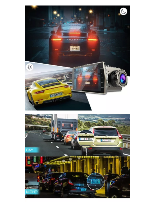 Frontal Cámara De Auto Seguridad + Camara Retroceso Nocturna-3