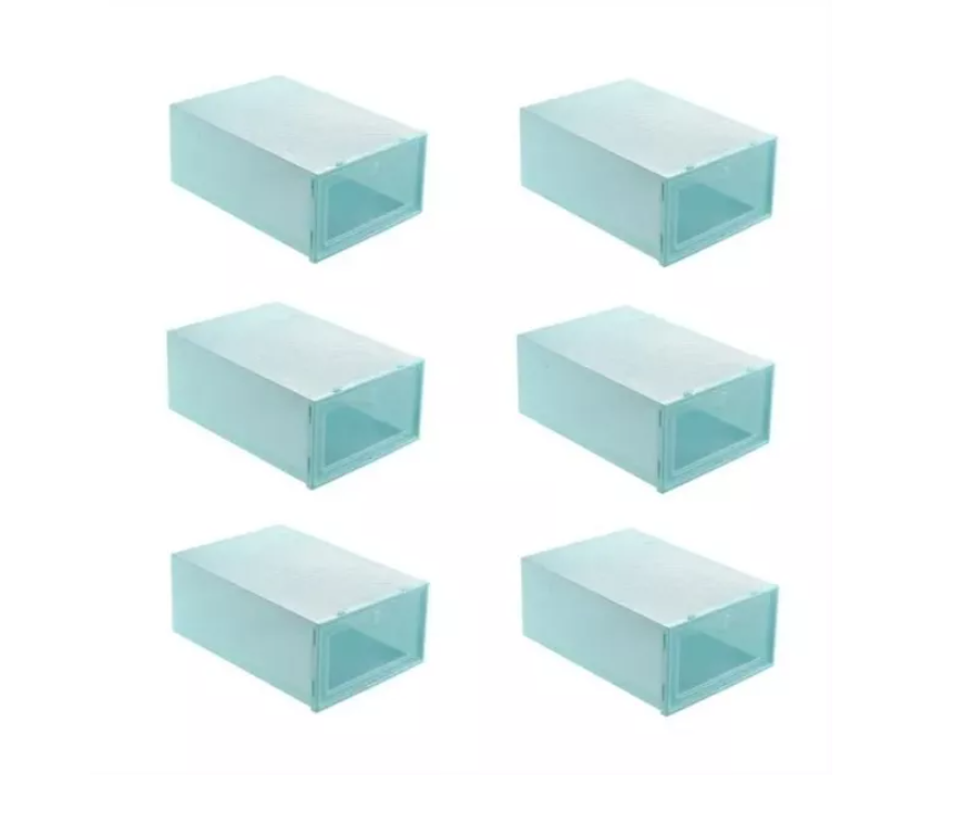 Pack 6 Caja Para Zapatos Organizador Armarble Apilable-0