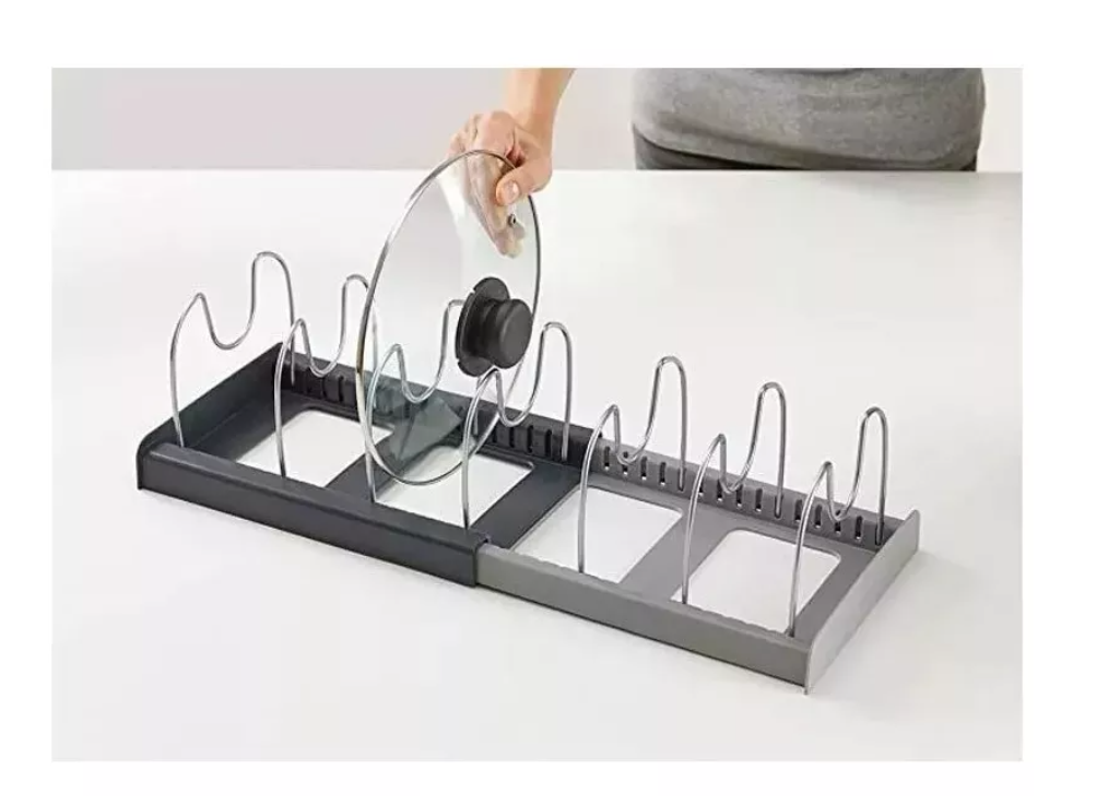 Organizador Tapas De Ollas Sartén Secado Expandible Multiuso-3
