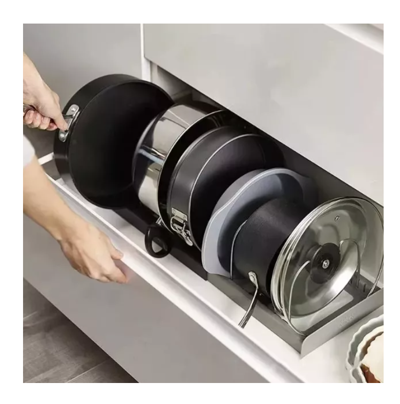 Organizador Tapas De Ollas Sartén Secado Expandible Multiuso-5