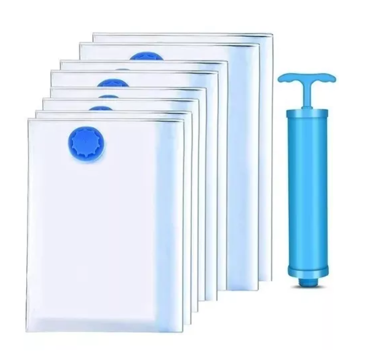 Pack 12 Bolsas Organizadoras Al Vacio Con Bomba Manual 60*80-0