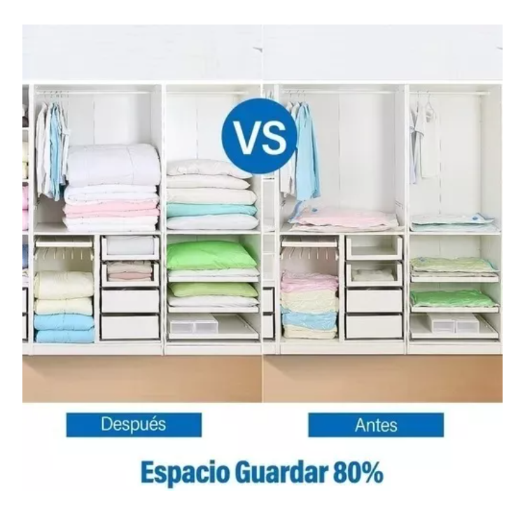 Pack 12 Bolsas Organizadoras Al Vacio Con Bomba Manual 60*80-2
