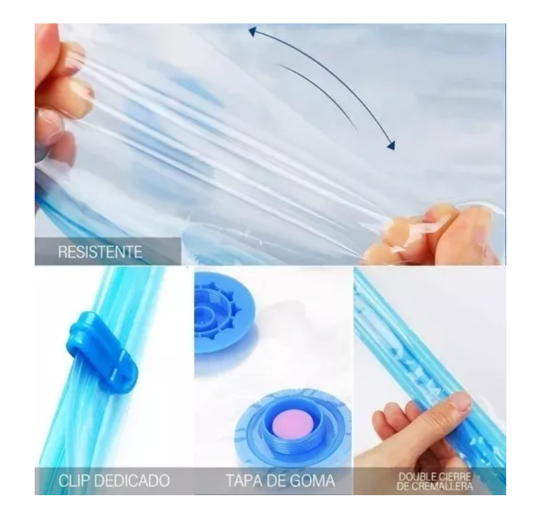 Pack 12 Bolsas Organizadoras Al Vacio Con Bomba Manual 60*80-3