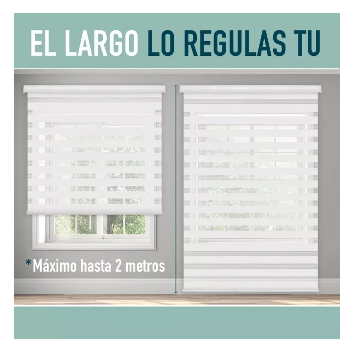 Cortina Roller Doble Capa Duo Zebra Día Y Noche 100x200cm-5