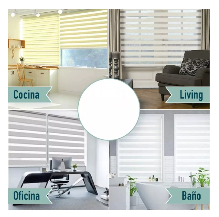 Cortina Roller Doble Capa Duo Zebra Día Y Noche 100x200cm-7