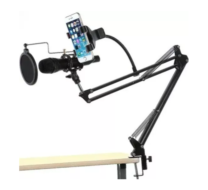 Brazo Micrófono Con Soporte Celular Anti-pop -1