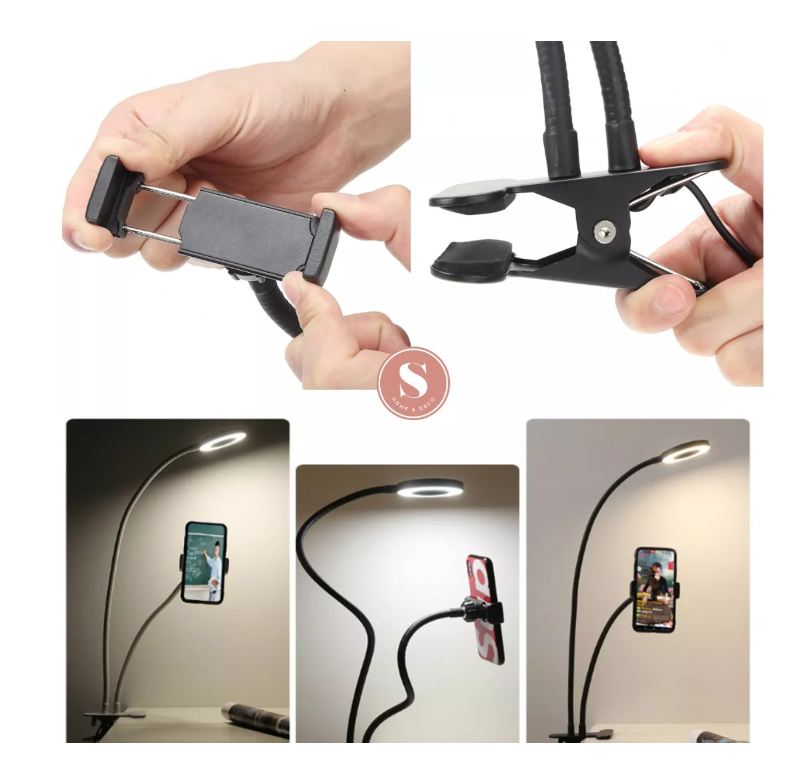 Lámpara Escritorio Aro Luz Fotografia Led Selfie Tiktok 2en1-6
