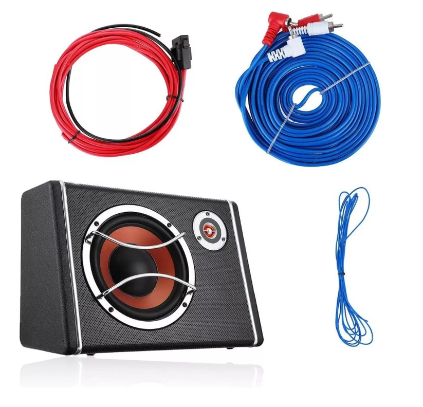 Subwoofer Ultrafino Amplificador Parlante + Kit Instalación-3