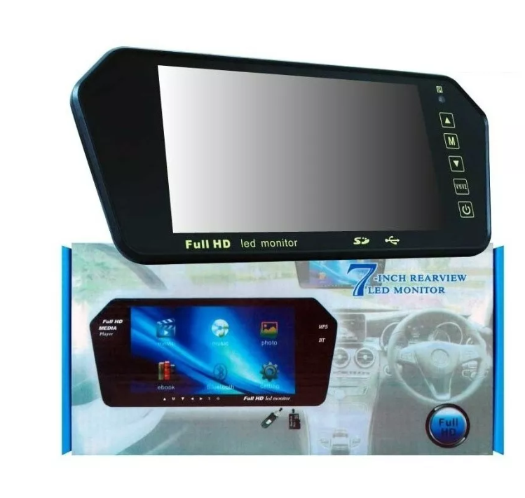 Monitor Pantalla 7 Pulgadas Lcd Hd Auto Retroceso Ajustable-0