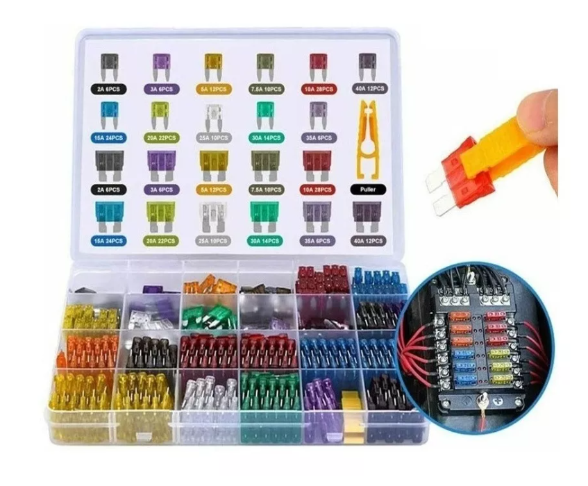 Kit 300pcs Fusibles Coche Automotriz Con Caja Auto + Pinza-0