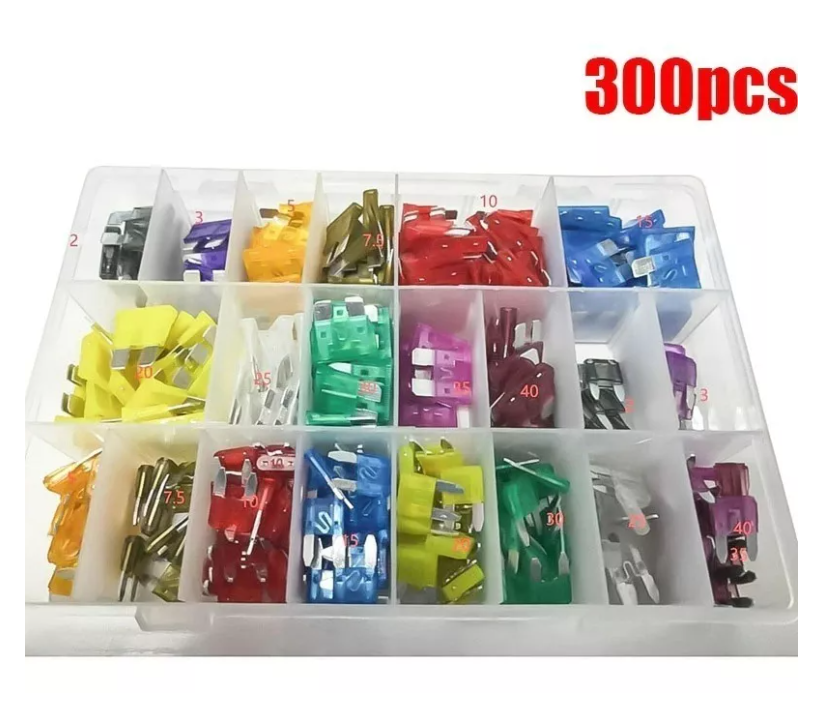 Kit 300pcs Fusibles Coche Automotriz Con Caja Auto + Pinza-7