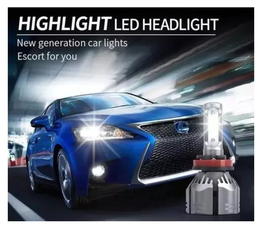 Kit R11 Turbo Led H1 H3 H4 H7 H11 H13 9005 9006 880 12000lm-5