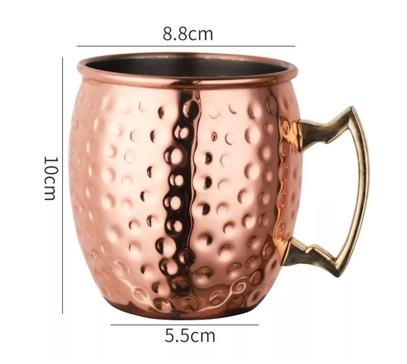 Set De 4 Vasos De Cobre 500ml Tragos Moscow Mule Mojito Bar-1