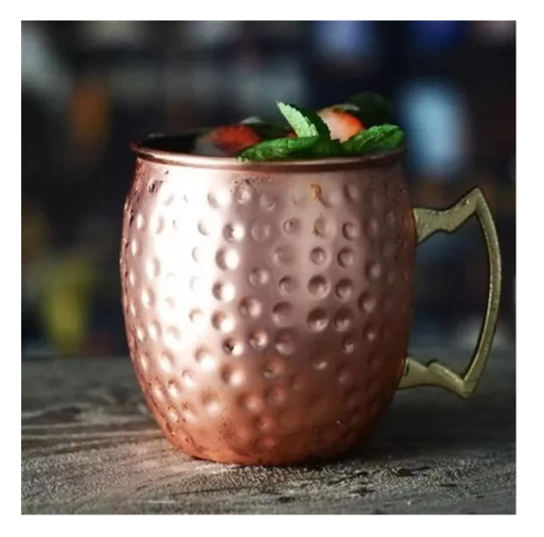 Set De 4 Vasos De Cobre 500ml Tragos Moscow Mule Mojito Bar-2