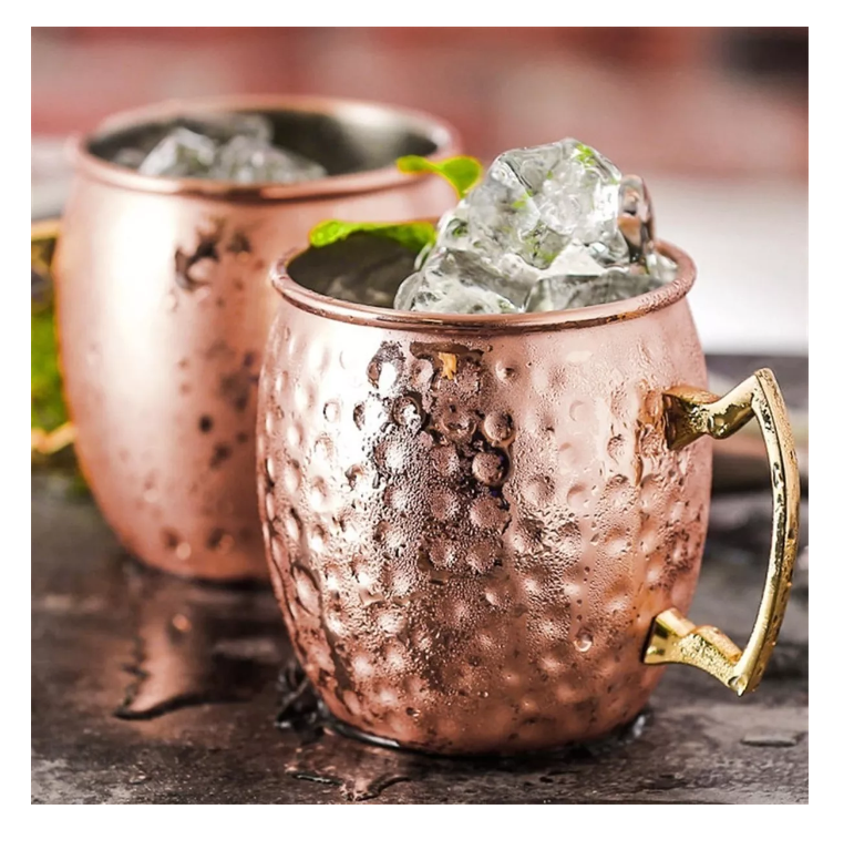 Set De 4 Vasos De Cobre 500ml Tragos Moscow Mule Mojito Bar-4