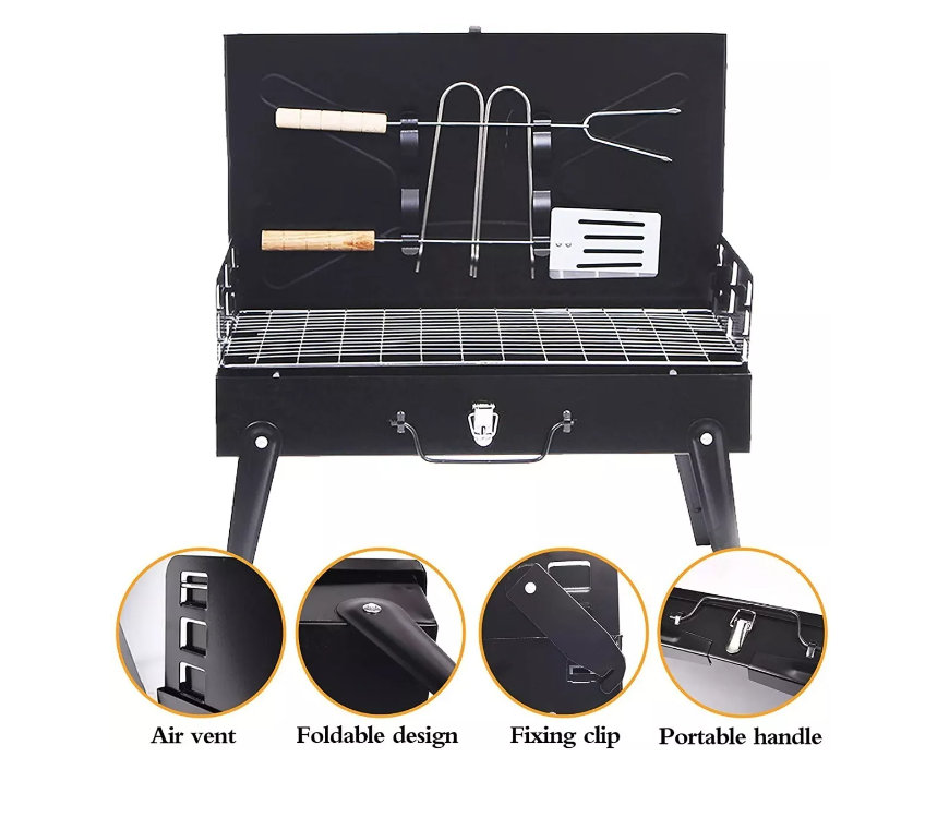 Mini Estufa Parrilla Parrillera Plegable Barbacoa Utensilio-1