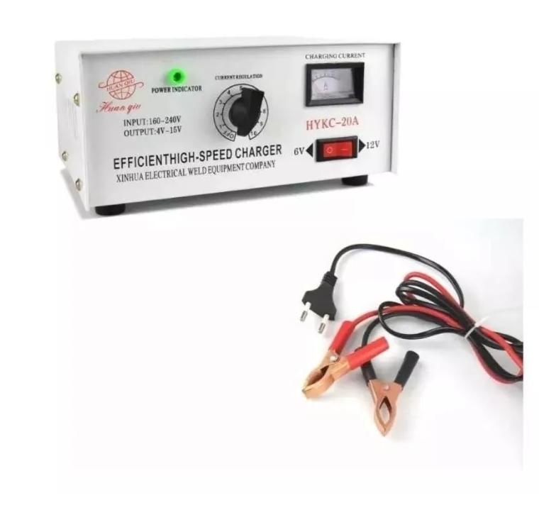Cargador De Bateria 12v Y 6v Autos Motos 20 Amperes 220v-0