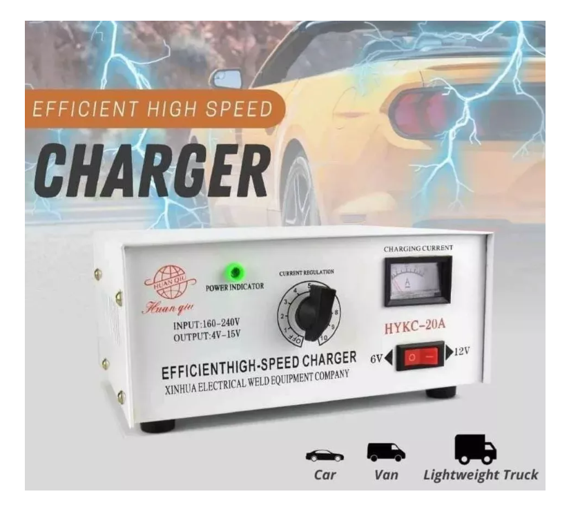Cargador De Bateria 12v Y 6v Autos Motos 20 Amperes 220v-3