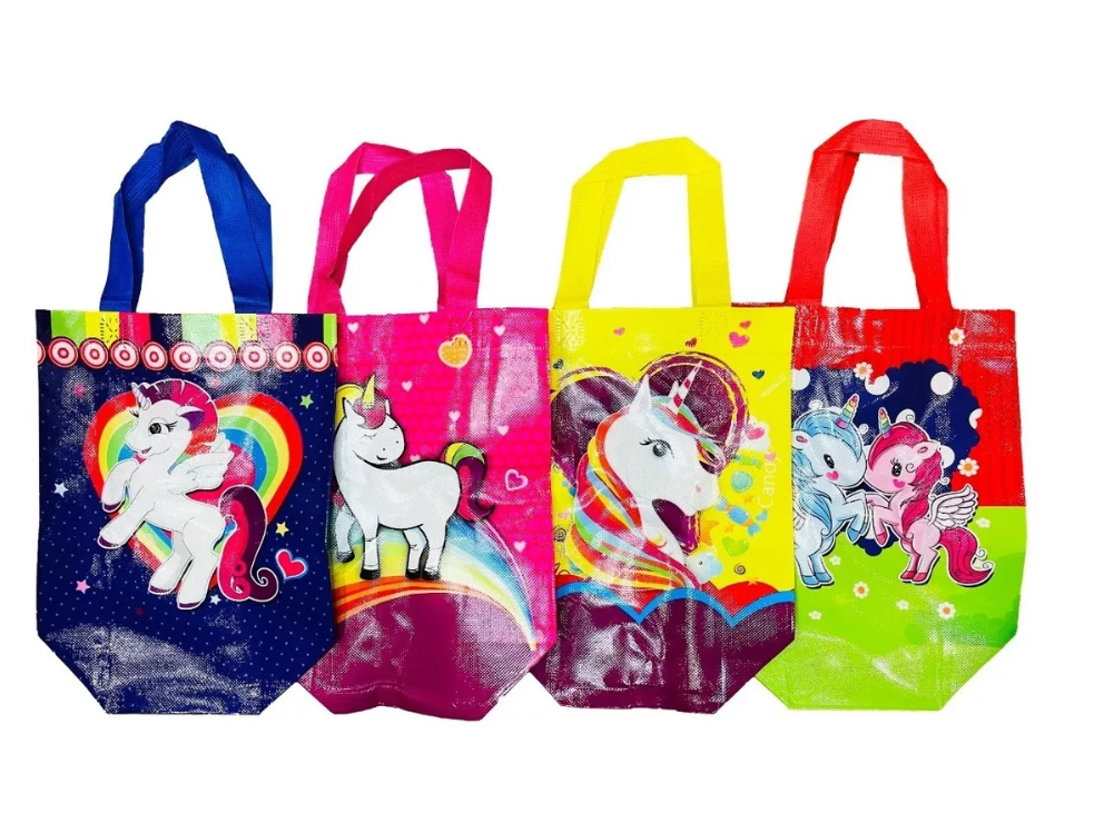 Pack12 Bolsa Reutilizable Unicornio D Compras Regalo 29x22cm-0