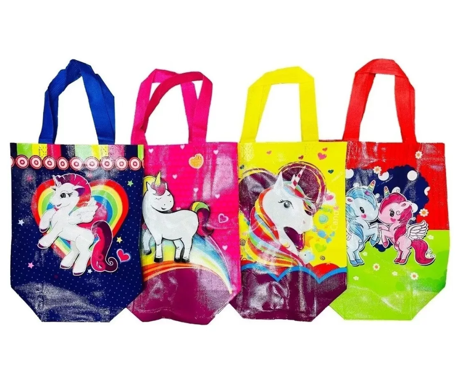 Pack X12 Bolsa Reutilizable Unicornio Compras Regalo 42x31cm-0
