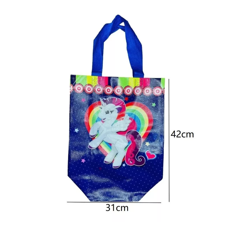 Pack X12 Bolsa Reutilizable Unicornio Compras Regalo 42x31cm-2