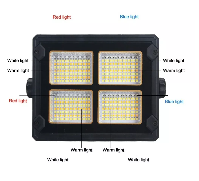 Kit Foco Led 120w Portatil Solar Recargable Emergencia Usb-4
