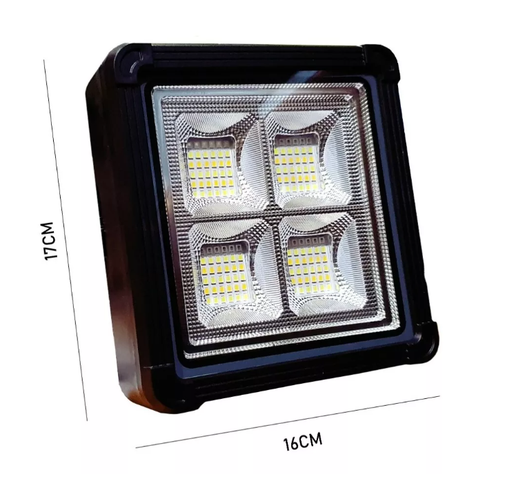 Kit Foco Led 120w Portatil Solar Recargable Emergencia Usb-5