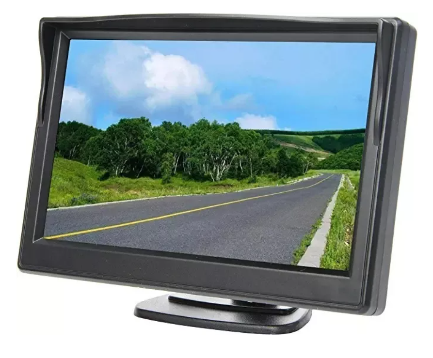 Pantalla 5 Monitor Ajustable Lcd Cámara Retroceso Auto 12v-0