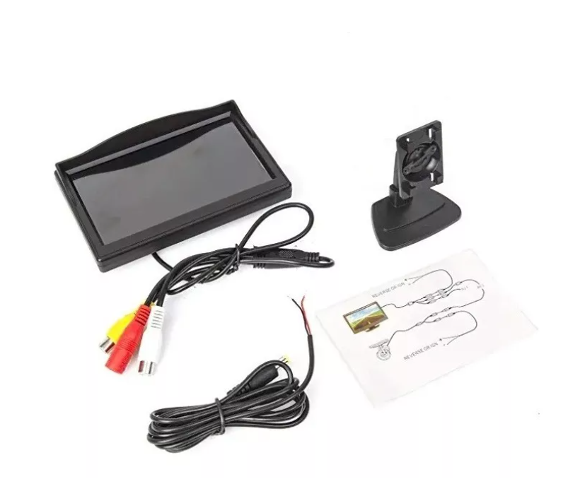 Pantalla 5 Monitor Ajustable Lcd Cámara Retroceso Auto 12v-3