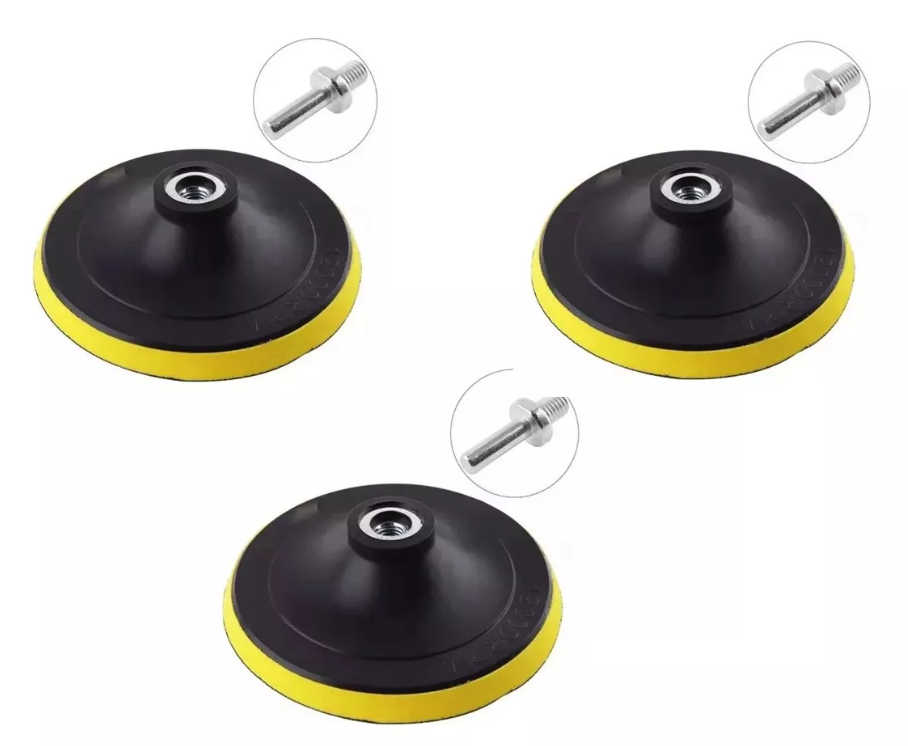 Pack 3 Disco Pulidora Velcro Para Esmeril Angular 115mm-0