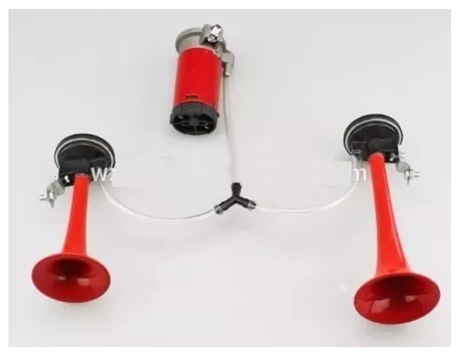 Kit Doble Bocina Eléctrica Trompeta Aire Comprimido Auto 12v-3