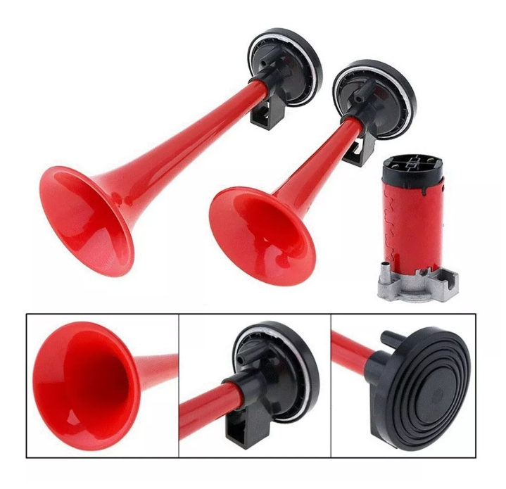 Kit Doble Bocina Eléctrica Trompeta Aire Comprimido Auto 12v-5